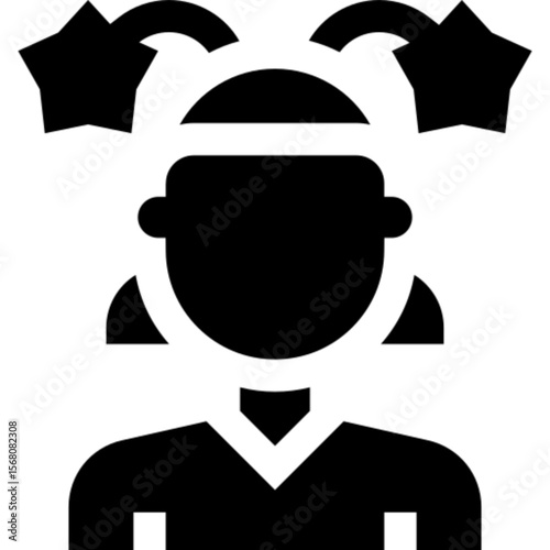 Minimalist line icon of a woman, symbolizing female identity, diversity, user profile, and gender representation. Ideal for UI UX design, user interfaces, avatar systems, healthcare content, social pl