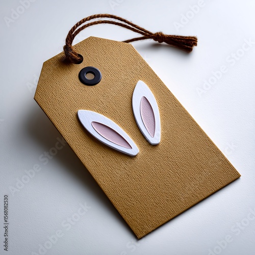 Adorable Bunny Ear Gift Tag Craft Project, Easter Decoration, Handmade Tag Design
