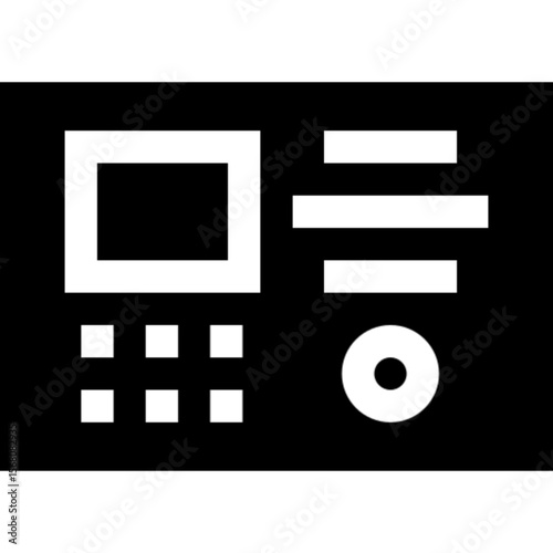 A clean and minimal vector icon of an intercom device, illustrated in line art style. Ideal for smart home apps, security system interfaces, building communication visuals, technology dashboards, and 