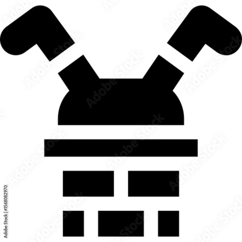 A clean and minimal vector icon of a chimney, illustrated in line art style. Ideal for architecture visuals, home construction themes, fireplace interfaces, winter or Christmas graphics, and UI UX des