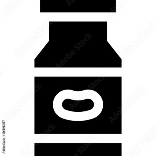 A simple and modern vector icon of red bean paste in clean line art style, representing traditional Asian cuisine and desserts. Ideal for food-related apps, restaurant menus, ingredient labels, culina
