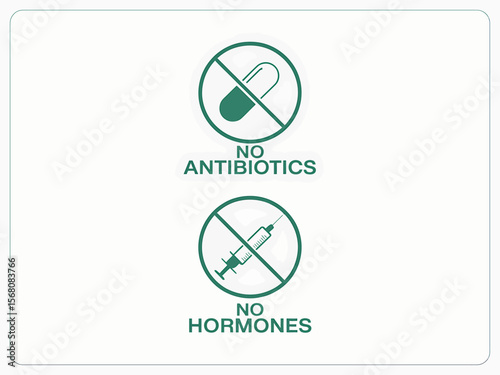 Clean Minimalist Product Label Design No Antibiotics, No Hormones