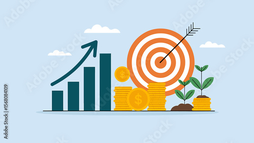 Business Growth A Graphical Representation of Financial Success and Strategic Goals