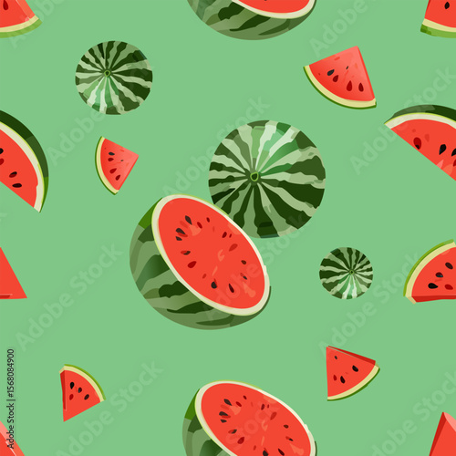seamless pattern with watermelon