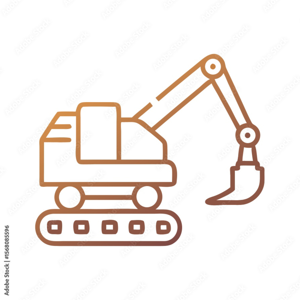 Naklejka premium Yellow heavy construction equipment: an excavator and a truck, isolated on a white background