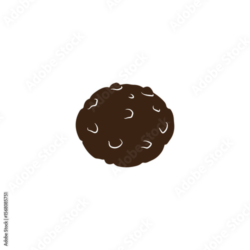 Chocolate Chip  silhouette vector flat illustration design.