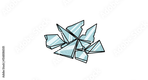 Broken Glass Shards Fragmented Pieces of Transparency and Light Refraction
