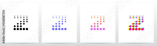 Dots Big To Small Going Up Letter Initial Logo Design Z