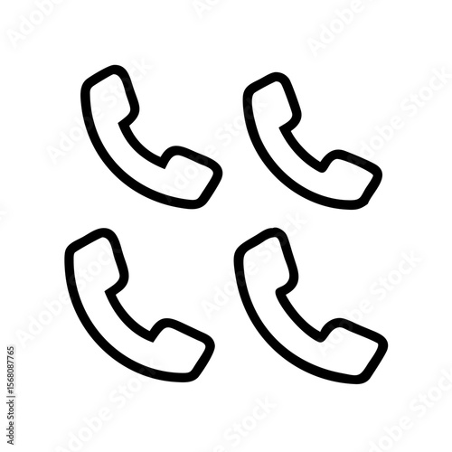 Vector illustration of multiple phone icons for communication, telecommunication design, seamless pattern