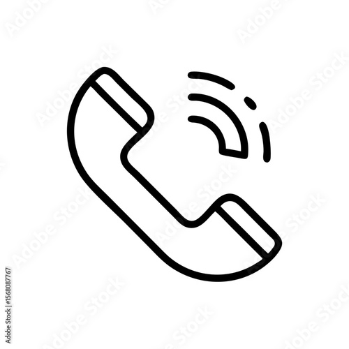Vector illustration of a ringing phone icon, communication and telecommunication theme, modern design