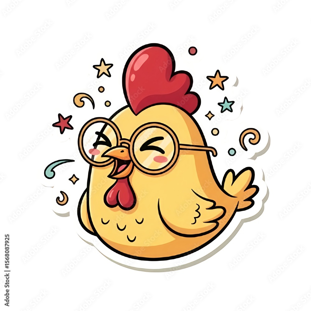 Naklejka premium Cartoon chicken 