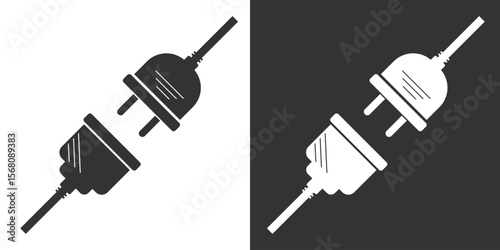 Electric socket icon, Connection and disconnection vector illustration on an isolated background. Wire adapter sign in flat style business concept. plug