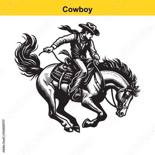 Wallpaper Mural Modern vector cowboy. Torontodigital.ca