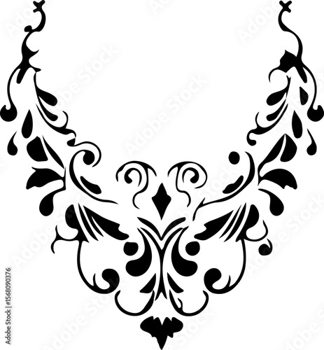 Necklace Silhouette Vector Art, Elegant Necklace Vector Design, Fashion Jewelry Silhouette Art, Stylish Necklace Vector Illustration, Minimal Necklace Silhouette Art, Black Necklace Vector Design, Jew