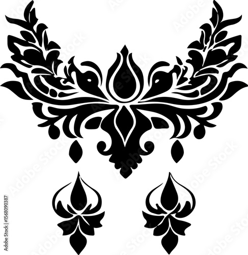 Necklace Silhouette Vector Art, Elegant Necklace Vector Design, Fashion Jewelry Silhouette Art, Stylish Necklace Vector Illustration, Minimal Necklace Silhouette Art, Black Necklace Vector Design, Jew