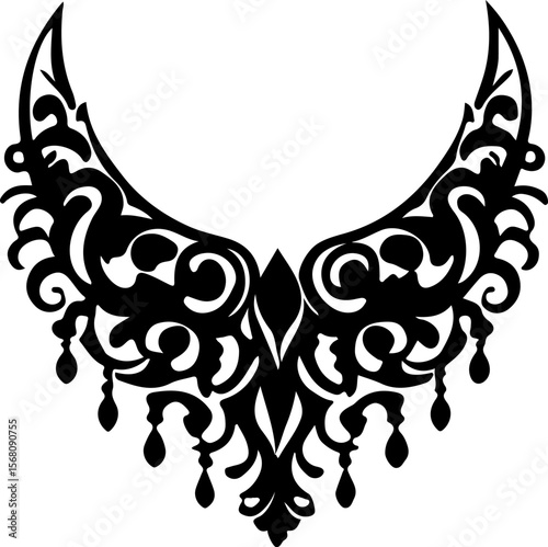 Necklace Silhouette Vector Art, Elegant Necklace Vector Design, Fashion Jewelry Silhouette Art, Stylish Necklace Vector Illustration, Minimal Necklace Silhouette Art, Black Necklace Vector Design, Jew
