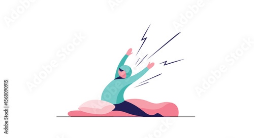 Person stretches in bed feeling refreshed and energetic for a new day
