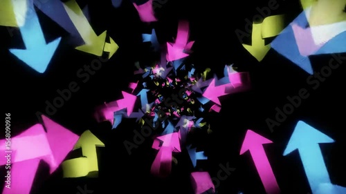 Abstract arrows in a vortex