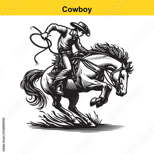 Modern vector cowboy.