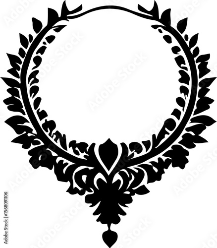 Necklace Silhouette Vector Art, Elegant Necklace Vector Design, Fashion Jewelry Silhouette Art, Stylish Necklace Vector Illustration, Minimal Necklace Silhouette Art, Black Necklace Vector Design, Jew