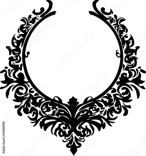 Necklace Silhouette Vector Art, Elegant Necklace Vector Design, Fashion Jewelry Silhouette Art, Stylish Necklace Vector Illustration, Minimal Necklace Silhouette Art, Black Necklace Vector Design, Jew