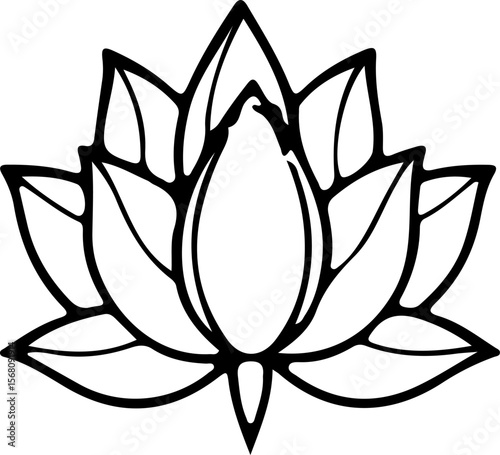 Lotus Silhouette Vector Art, Minimal Lotus Silhouette Design, Black Lotus Vector Illustration, Elegant Lotus Silhouette Art, Lotus Flower Outline Vector, Sacred Lotus Silhouette Design, Simple Lotus V