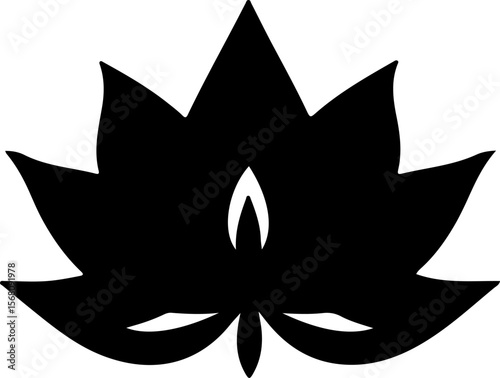 Lotus Silhouette Vector Art, Minimal Lotus Silhouette Design, Black Lotus Vector Illustration, Elegant Lotus Silhouette Art, Lotus Flower Outline Vector, Sacred Lotus Silhouette Design, Simple Lotus V