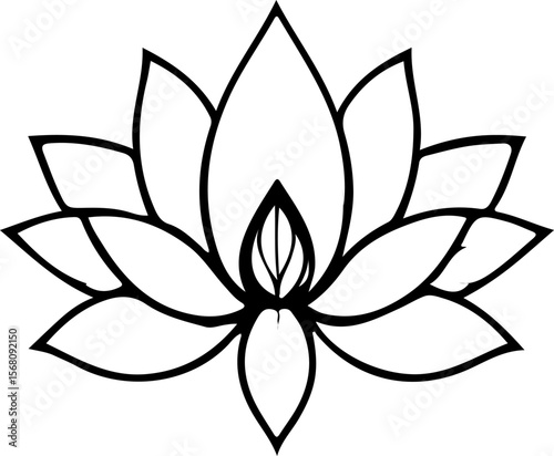 Lotus Silhouette Vector Art, Minimal Lotus Silhouette Design, Black Lotus Vector Illustration, Elegant Lotus Silhouette Art, Lotus Flower Outline Vector, Sacred Lotus Silhouette Design, Simple Lotus V
