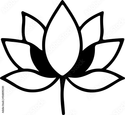 Lotus Silhouette Vector Art, Minimal Lotus Silhouette Design, Black Lotus Vector Illustration, Elegant Lotus Silhouette Art, Lotus Flower Outline Vector, Sacred Lotus Silhouette Design, Simple Lotus V