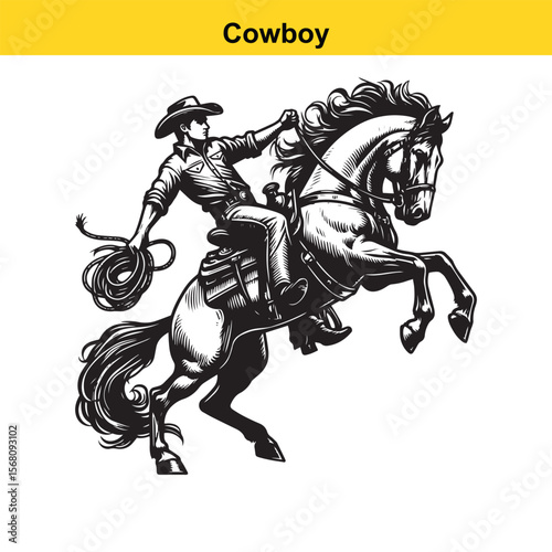 Modern vector cowboy.