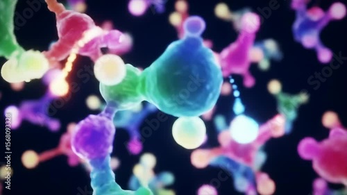 Abstract colorful molecular structures