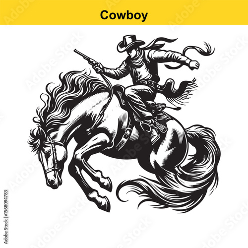 Modern vector cowboy.
