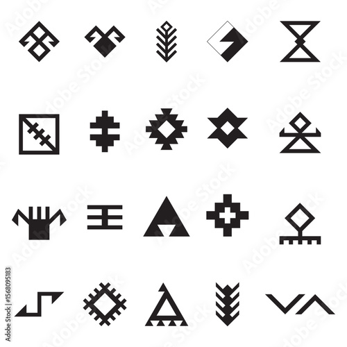Collection of anatolian rug patterns representing ancient symbols