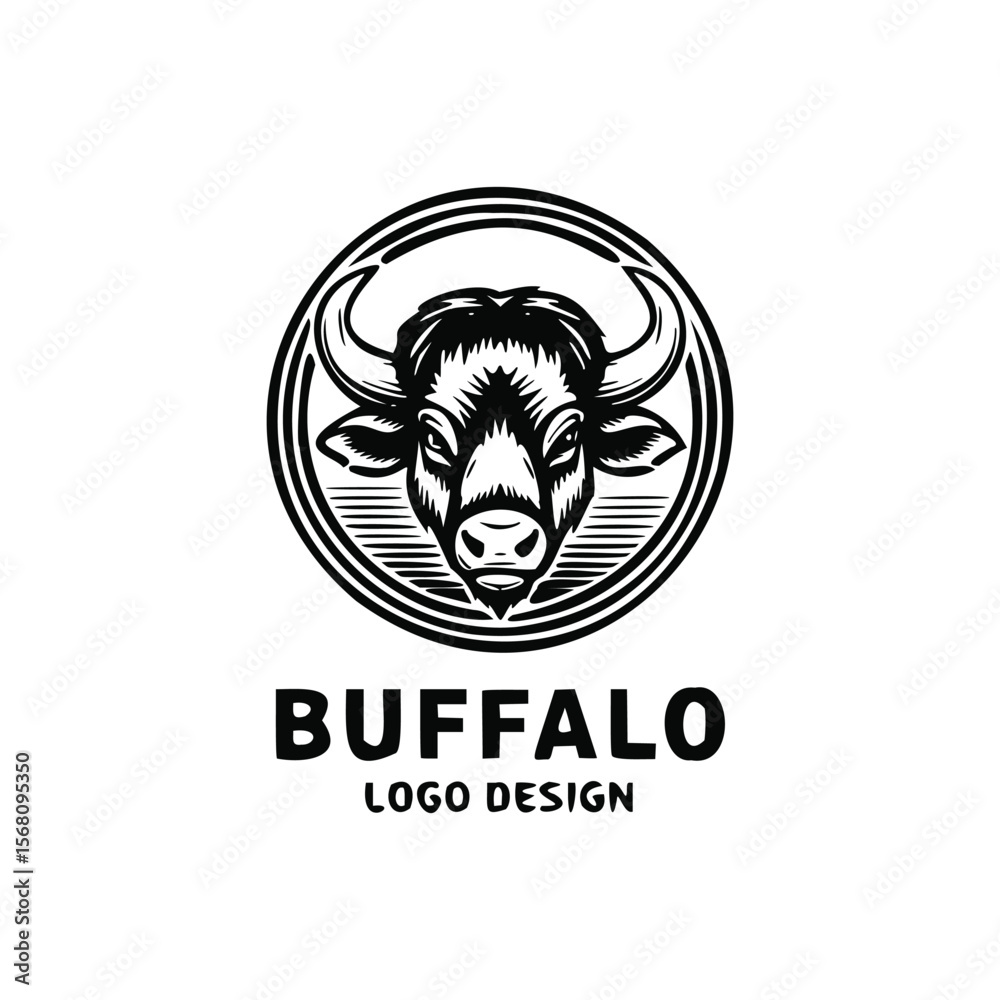 Fototapeta premium Buffalo head logo template design