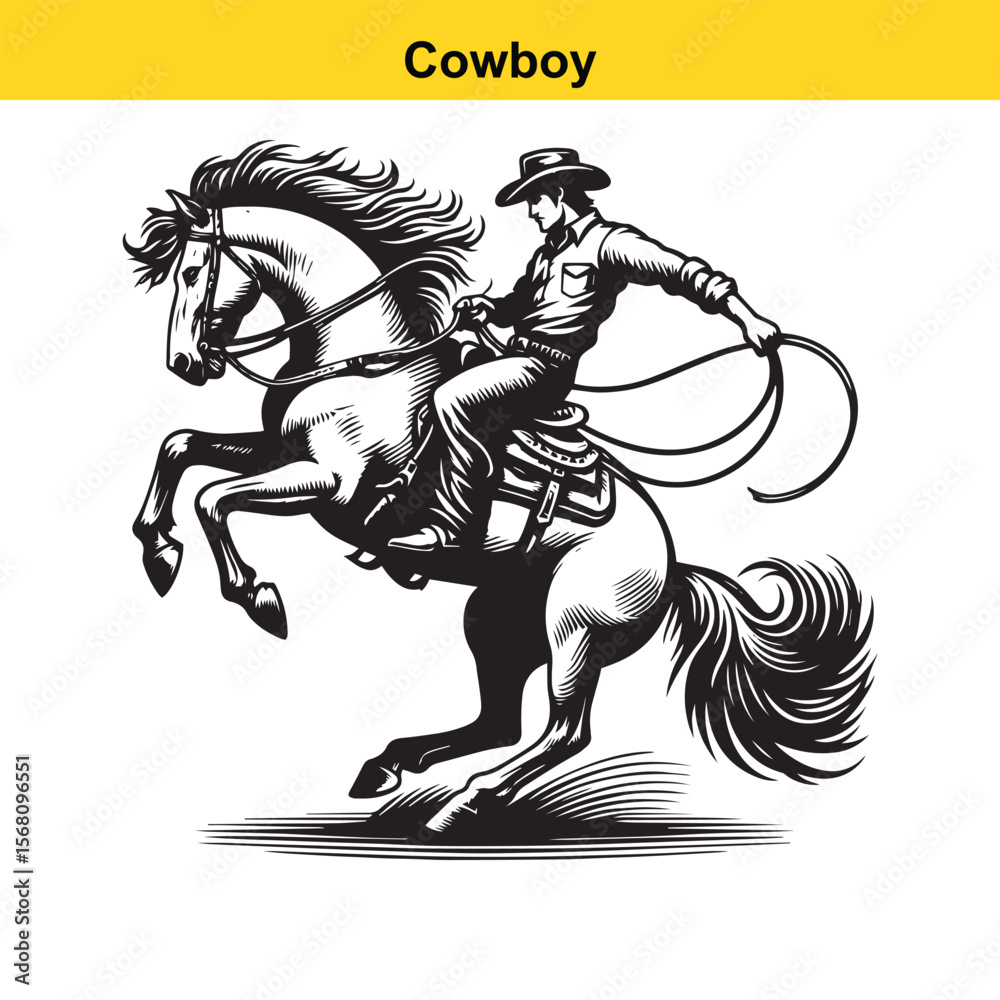 Obraz premium Modern vector cowboy.