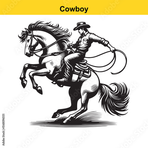 Modern vector cowboy.