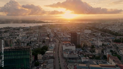 Twilight Over Mombasa – Urban African Sunset in Stunning 4K