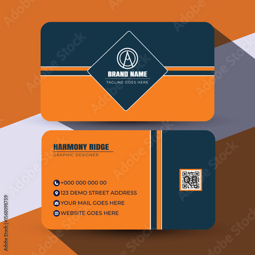 Modern business card design template.