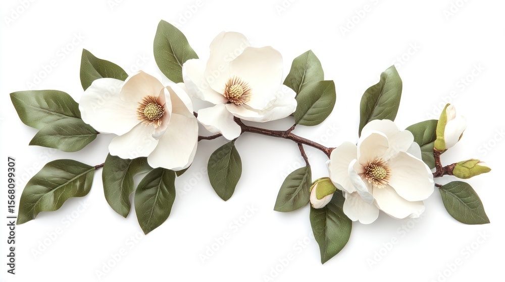Obraz premium Magnolia blossoms branch