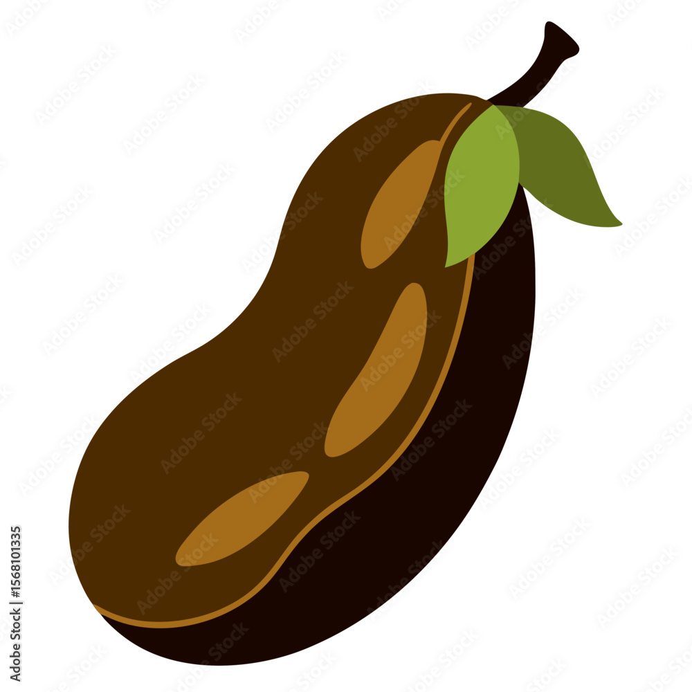 Fototapeta premium Tamarind isolated fruit silhouette