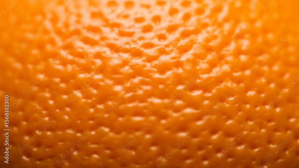 Extreme close up video capturing the detailed texture of orange fruit skin under natural lighting