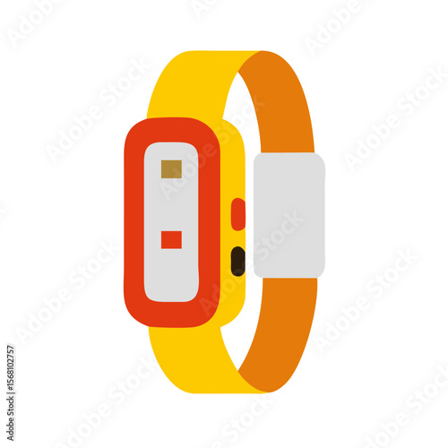 Colorful digital fitness tracker wristband in modern design  