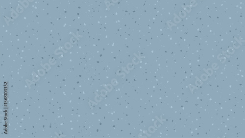 Terrazzo pattern vector with small irregular stone chips on a uniform blue background for abstract wallpaper or surface design.