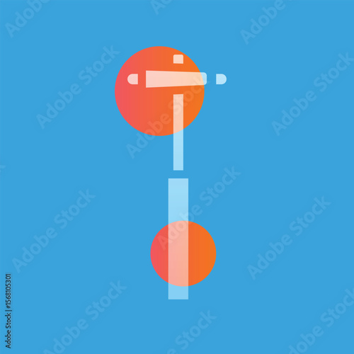 reflex hammer glassmorphism illustration.