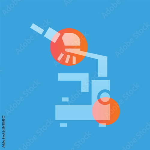 microscope glassmorphism illustration. Transparency blur elements.