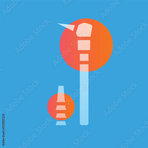 otoscope glassmorphism illustration.