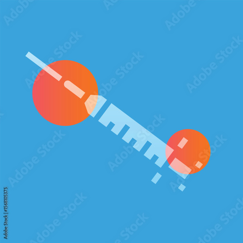 syringe glassmorphism illustration.