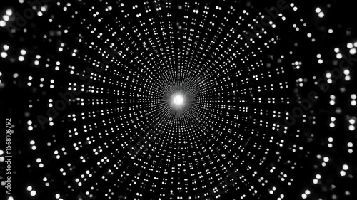 Matrix-Style Data Spiral Tunnel – Black and White Infinite Code Rotation Animation for Hacking, Tech, Sci-Fi, and Data-Themed Videos