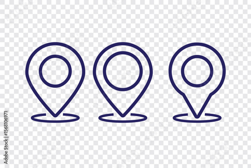 location icon set map pointer pin sign symbol red black outline destination icon place address navigation locator sign vector illustration