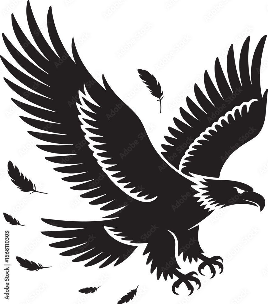 Fototapeta premium silhouettes of birds, set of silhouettes of birds, set of birds,